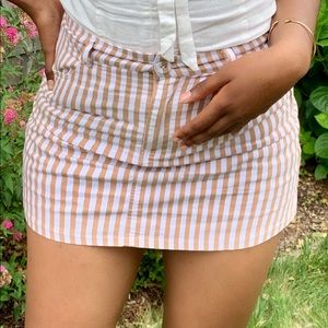 White & Tan Pin Stripe Mini Skirt💖